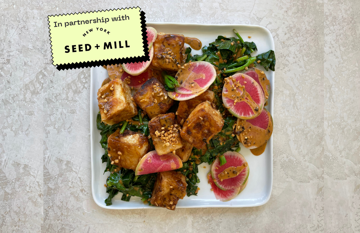 Crispy Tofu with Seed + Mill Tahini Sesame Sauce