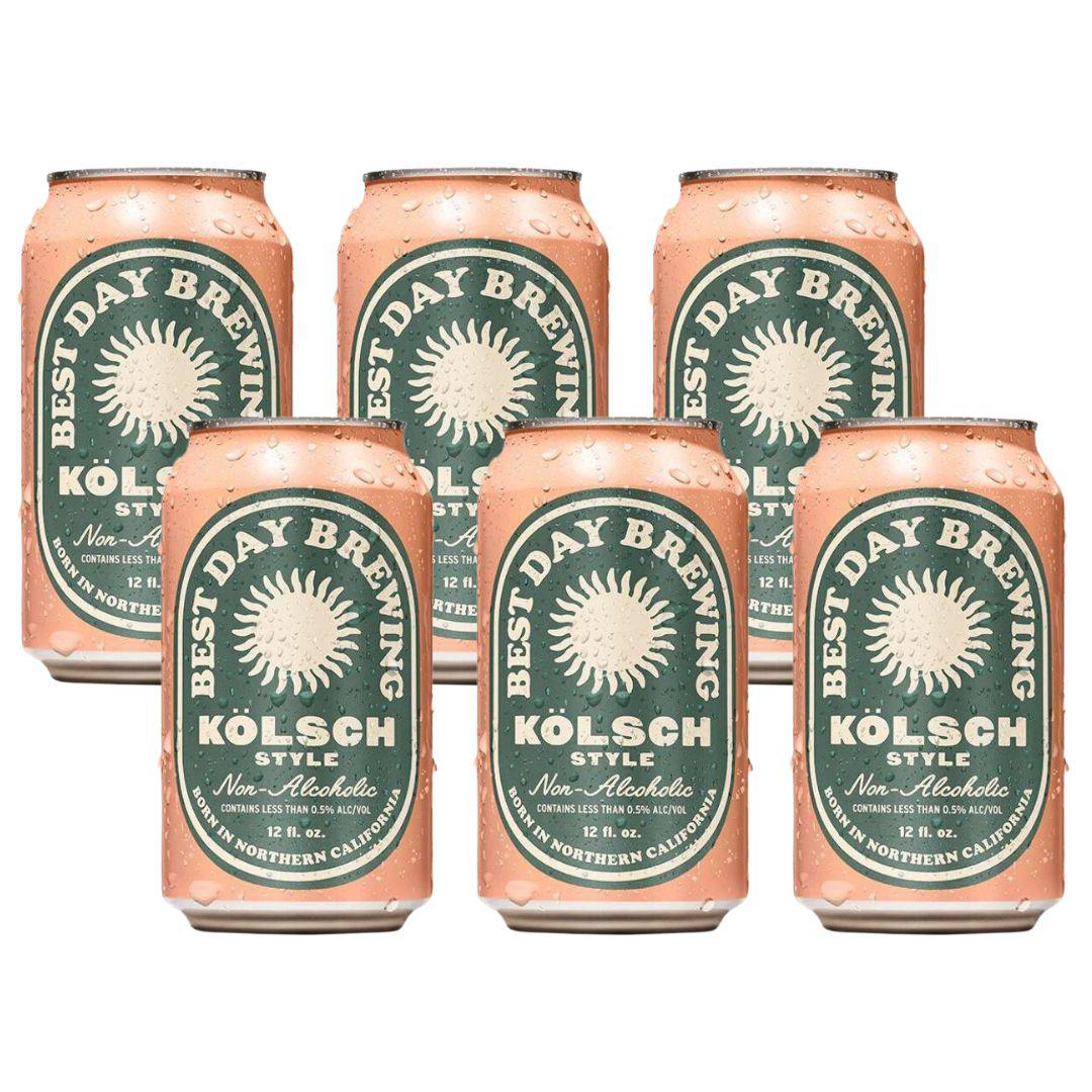 Best Day Brewing Non-Alcoholic Kölsch Style Beverage, 6 pack