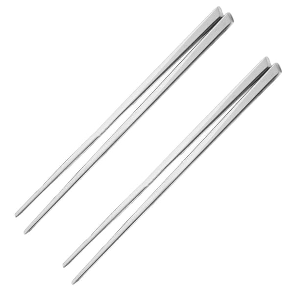Flat Stainless Steel Chopsticks (Set of 2)