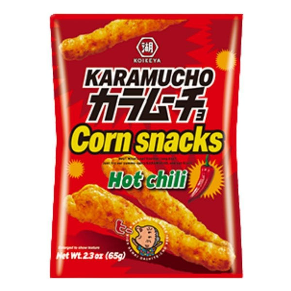 Koikeya Karamucho Corn Snacks, Hot Chili Flavor