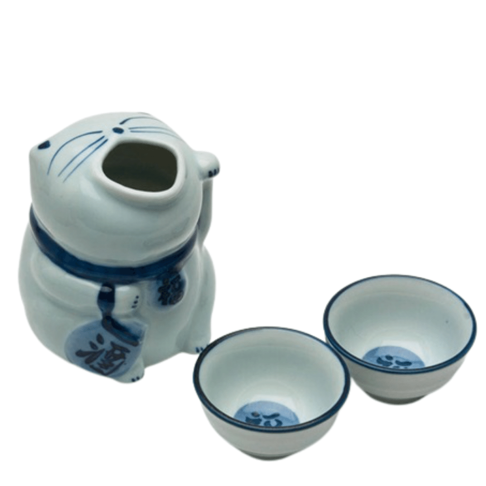 Drunk Cat Sake Carafe and Cup Set