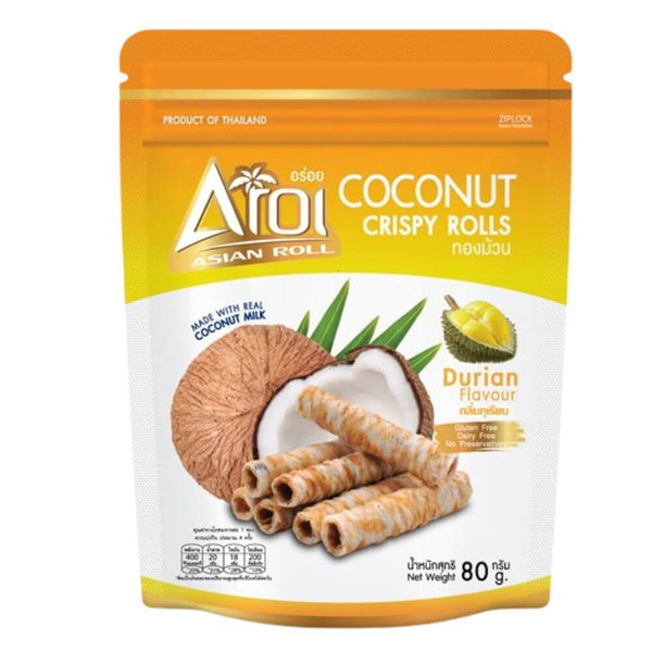 Aroi Coconut Crispy Rolls, Durian Flavor