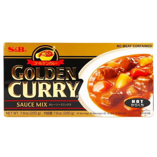 S&B Golden Curry Japanese Curry Roux, Hot (7.8 oz)