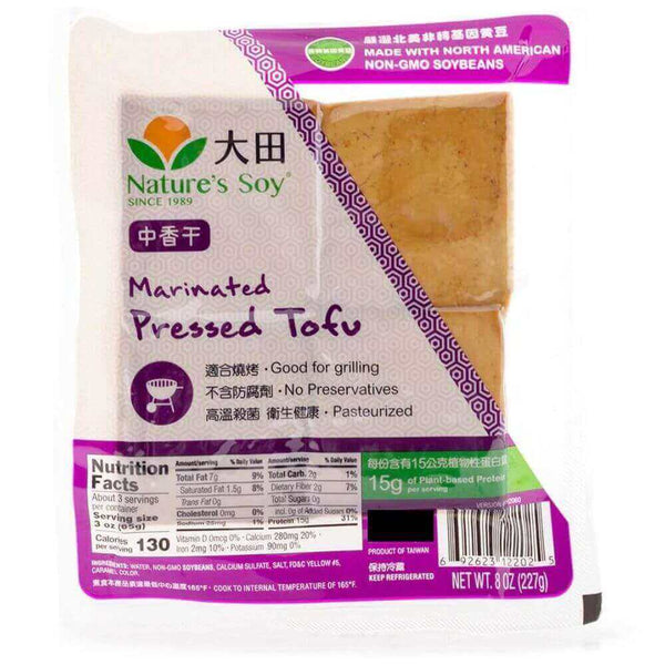 Nature's Soy Marinated Pressed Tofu, Size Medium