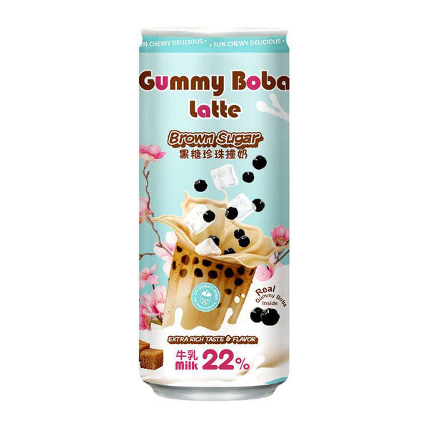 O's Gummy Boba Latte Canned Bubble Tea Drink, Brown Sugar Flavor