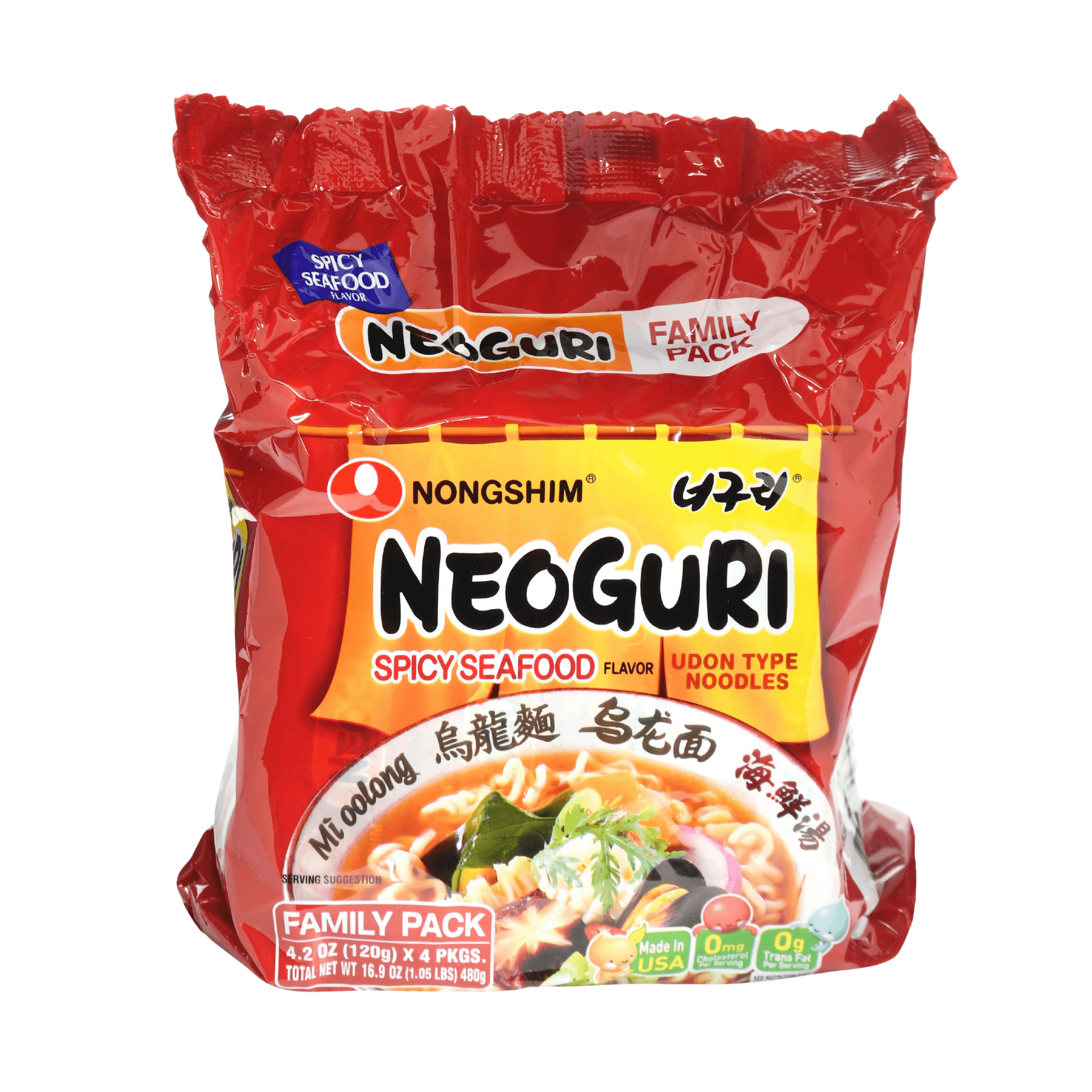 Nongshim Neoguri Spicy Seafood Udon (4 pack)