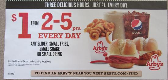 Arby'S 2-5 $1 Menu